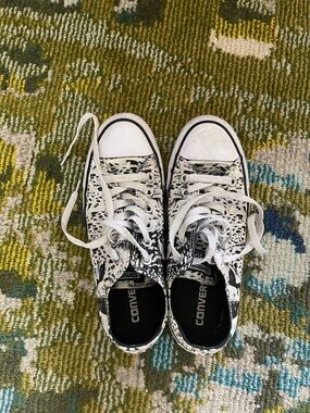 Converse Women’s Black & White Splatter Low Top Sneakers